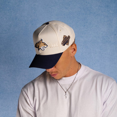Montana State Script / Cream & Navy Blue