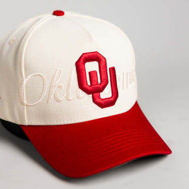 Oklahoma Stacked Script / Cream & Crimson