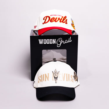 Arizona State Sun Devils 2 Hat Bundle Cream Red & Black - Front Panel
