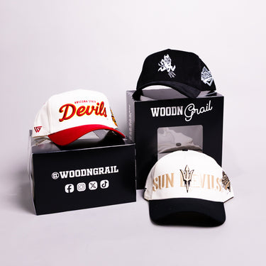 Arizona State Sun Devils 3 Hat Bundle Cream Red & Black - Front Panel