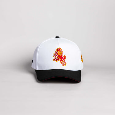 Arizona State Sun Devils Hat White & Black Color Splash - Front Panel