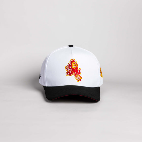 Arizona State Sun Devils Hat White & Black Color Splash - Front Panel