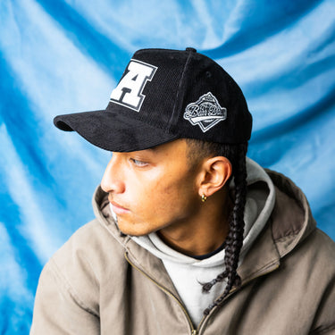 Arizona Wildcats Hat Black Corduroy A Bear Down Patch Snapback - On Model Lifestyle