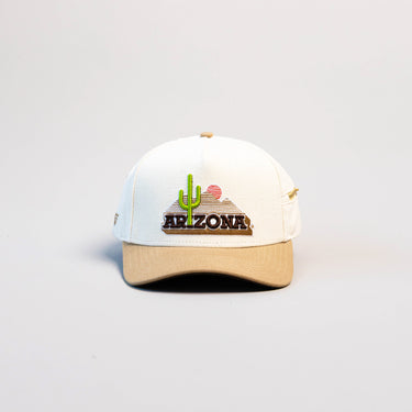 Arizona Wildcats Hat Cream & Tan Jobsite Snapback - Front Panel