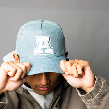 Arizona Wildcats Hat Light Blue Denim A Snapback - On Model Lifestyle