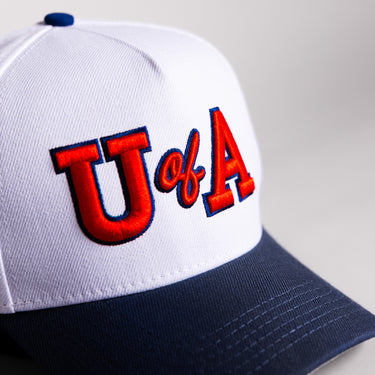 Arizona Wildcats Hat White & Navy Color Splash Snapback - Front Detail
