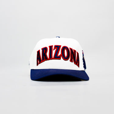 Arizona Wildcats Hat White & Navy McKale Center Snapback - Front Panel