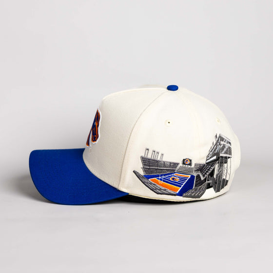 Boise State Broncos Hat Cream & Royal Blue Stadium Patch - Side Stadium