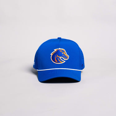 Boise State Broncos Hat Royal Blue Tee Box Performance Rope Snapback - Front Panel