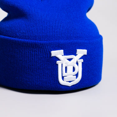 BYU Cougars OG Beanie Royal Blue & White BYU Monogram Knit - Front Detail