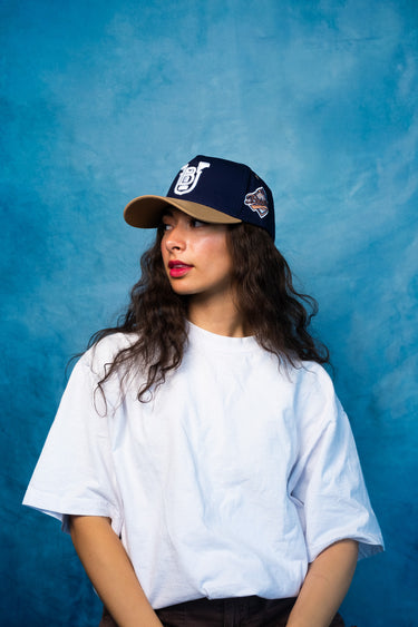 BYU Cougars OG Hat Navy and Beige Snapback - On Model Lifestyle