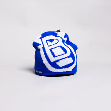 BYU Cougars Tilt Beanie Royal Blue & White Block B Knit - Front Panel