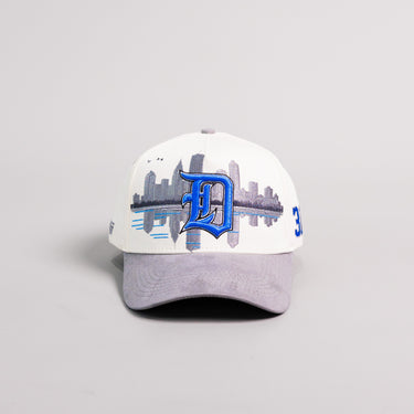 Detroit Hat Cream & Grey Suede Skyline 313 Snapback - Front Panel