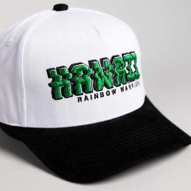 Hawaii Rainbow Warriors Hat White & Black Stadium Pulse - Angled View
