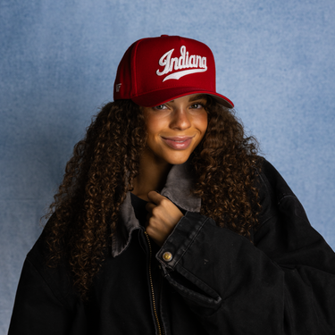 Indiana Hoosiers Hat All Crimson Script Snapback - On Model Lifestyle