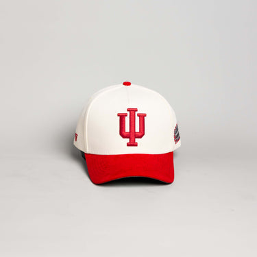 Indiana Hoosiers Hat Cream & Crimson Side Stadium Snapback - Front Panel