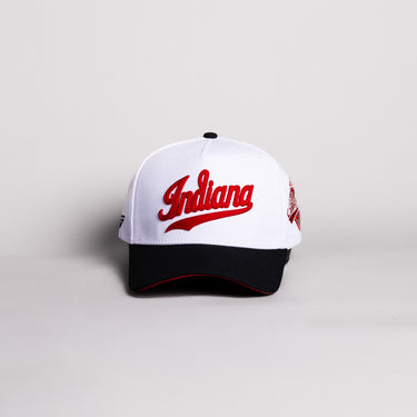 Indiana Hoosiers Hat White & Black Color Splash Snapback - Front Panel