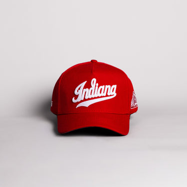 Indiana Hoosiers Script Hat All Crimson Hoosiers Pennant Patch Snapback - Front Panel