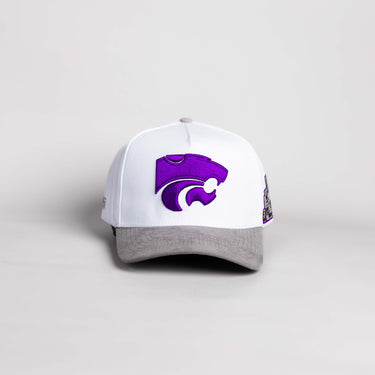 Kansas State Wildcats Hat White & Grey Side Stadium Patch - Front Panel