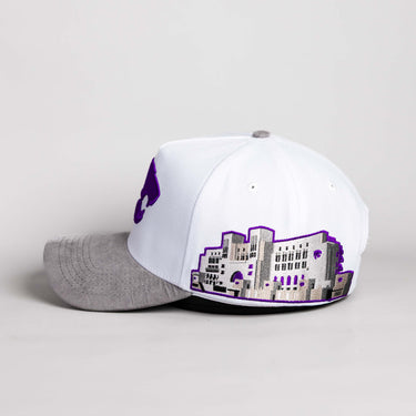 Kansas State Wildcats Hat White & Grey Side Stadium Patch - Side Stadium