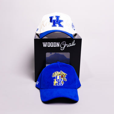 Kentucky Wildcats 2 Hat Bundle White & Royal Blue - Front Panel