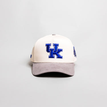 Kentucky Wildcats UK Hat Cream Grey Suede Brim Wildcats Patch Snapback UK - Front Panel