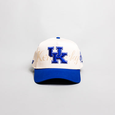 Kentucky Wildcats UK Hat Cream Royal Blue Brim Wildcats Patch Rope Snapback - Front Panel