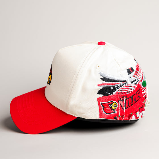 Louisville Cardinals Hat Cream & Red Home Crowd Snapback - Side Stadium B
