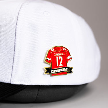 Louisville Cardinals Jersey Pin Officially Licensed Collectible - On Hat Detail