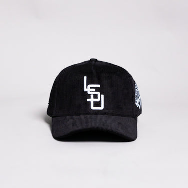 LSU Tigers Hat Black Corduroy Blacktop Snapback - Front Panel