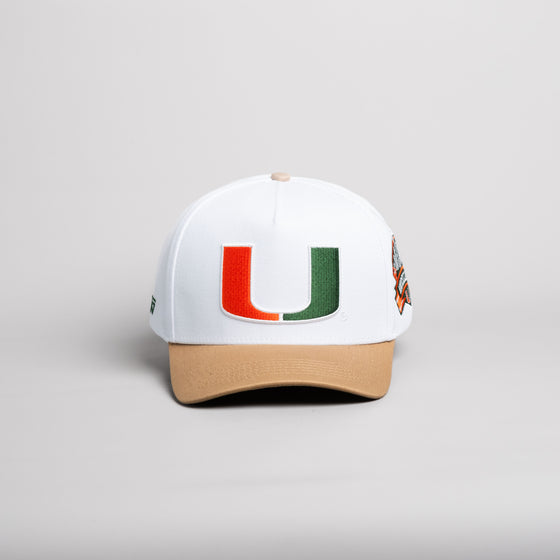 Miami Hurricanes Hat Neutrals The U Snapback - Front Panel