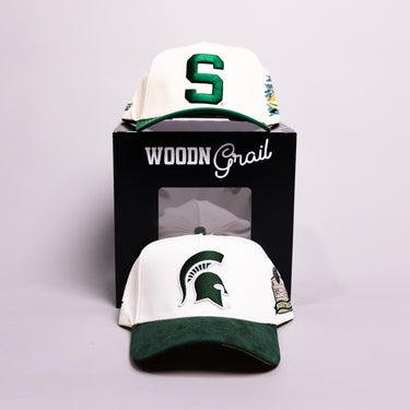 Michigan State Spartans 2 Hat Bundle Cream & Green - Front Panel