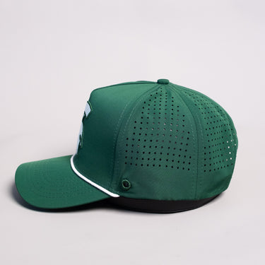Michigan State Spartans Hat Green Tee Box Performance Rope Snapback - Side View