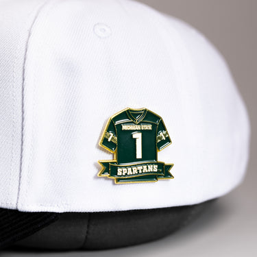 Michigan State Spartans Jersey Pin Officially Licensed Collectible - On Hat Detail