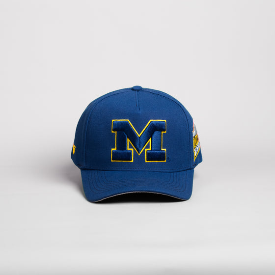 Michigan Wolverines Hat Navy Stadium Patch Snapback - Front Panel