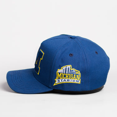 Michigan Wolverines Hat Navy Stadium Patch Snapback - Side Stadium