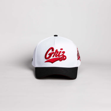 Montana Color Splash Hat White & Black Suede Snapback - Front Panel