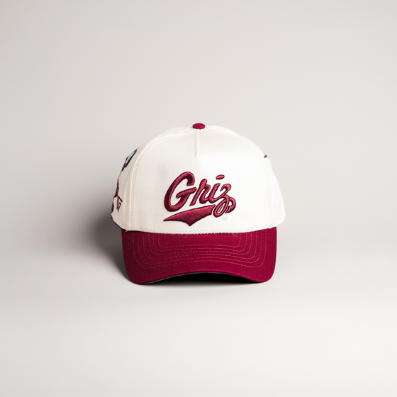 Montana Grizzlies Hat Cream & Maroon Home Crowd Snapback - Front Panel