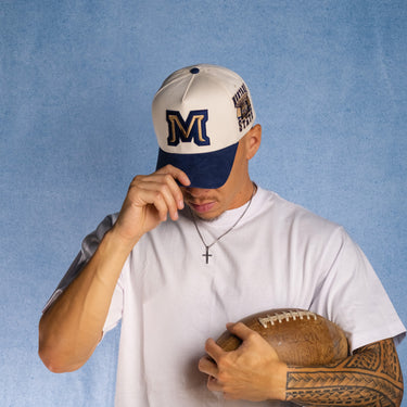 Montana State Bobcats Hat Cream & Navy Stadium Snapback - On Model Lifestyle