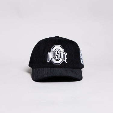 Ohio State Buckeyes Hat Black Corduroy Blacktop Snapback - Front Panel