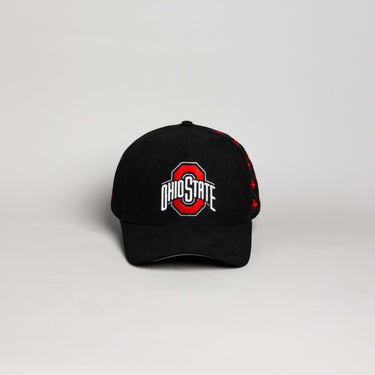 Ohio State Buckeyes Hat Blackout Helmet Sticker Snapback - Front Panel
