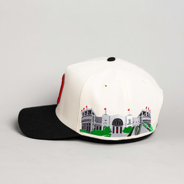 Ohio State Buckeyes Hat Cream & Black Block O Stadium Snapback - Side Stadium