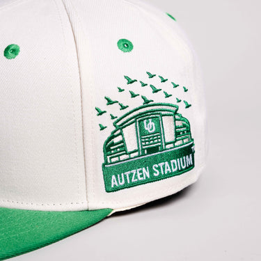 Oregon Ducks Hat White & Green Autzen Fitted - Stadium Detail