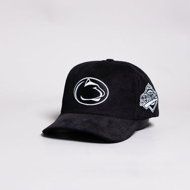 Penn State Nittany Lions Hat Black Corduroy Blacktop Snapback - Angled View