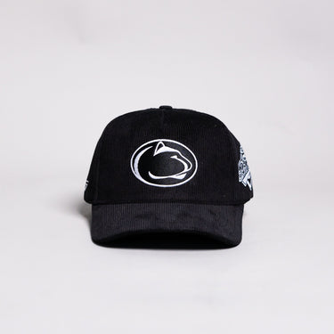 Penn State Nittany Lions Hat Black Corduroy Blacktop Snapback - Front Panel