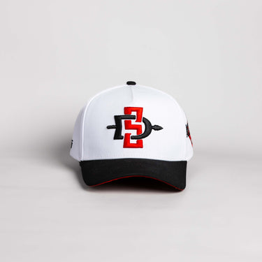 San Diego State Color Splash Hat White & Black Snapback - Front Panel