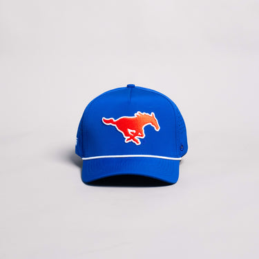 SMU Mustangs Hat Royal Blue Tee Box Performance - Front Panel