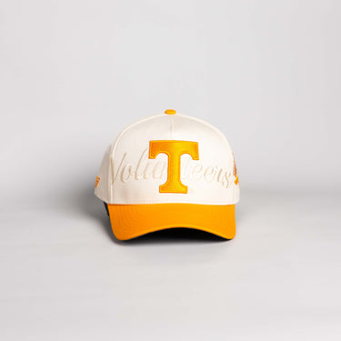 Tennessee Volunteers Hat Cream and Orange Script - Front Panel