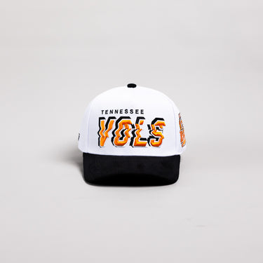 Tennessee Volunteers Hat White & Black Corduroy Stadium Pulse Snapback - Front Panel