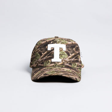 Tonga T Camo Hat Polynesian All-Camo White Logo Coat of Arms Snapback - Front Panel